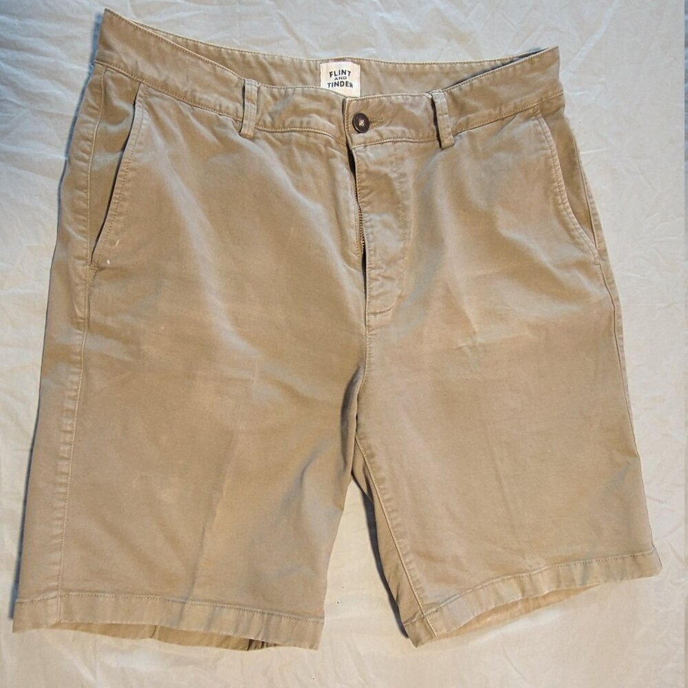 Flint and Tinder 365 Chino Khaki Men's Short Size 33"/9" Flat Front